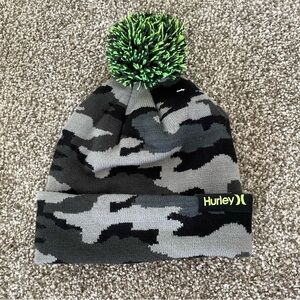 Hurley Youth Camo Beanie Pom Pom